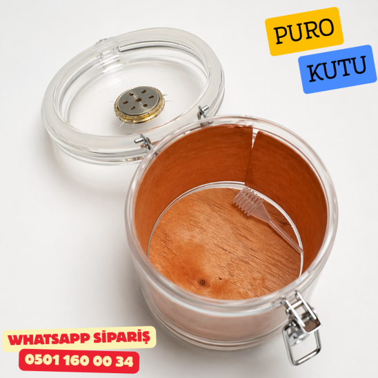 Puro Saklama Kutusu Jar Analog Nem Ölçer