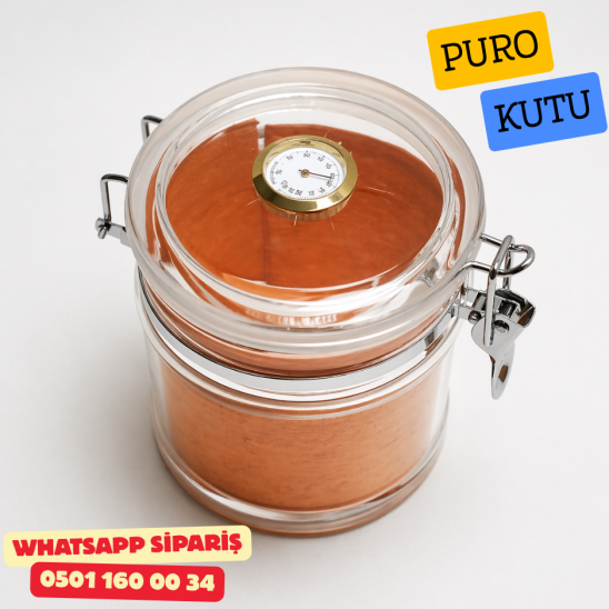 Puro Saklama Kutusu Jar Analog Nem Ölçer
