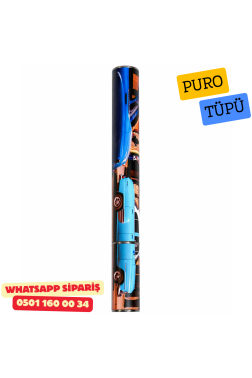 Cohiba Çakmak ve Puro Tüpü Küba Sokakları Desenli