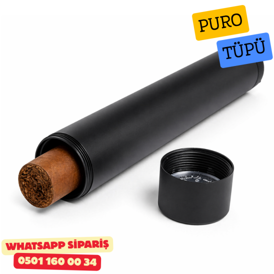 Cohiba Tekli Metal Siyah Puro Tüpü
