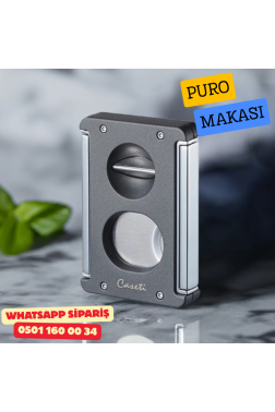 Caseti Gunmetal 3 Fonksiyonlu Puro Makası (V + Düz Kesim + Delici)