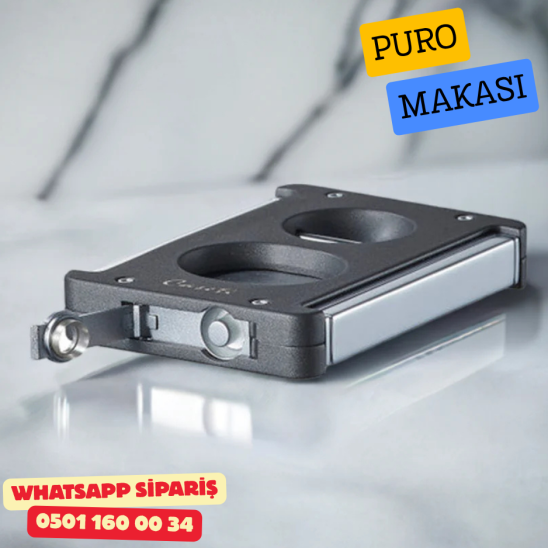 Caseti Gunmetal 3 Fonksiyonlu Puro Makası (V + Düz Kesim + Delici)