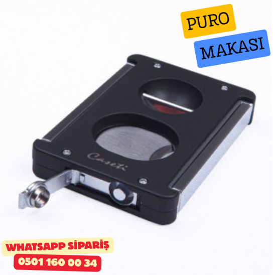 Caseti Siyah 3 Fonksiyonlu Puro Makası (V + Düz Kesim + Delici)