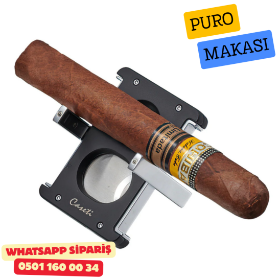 Caseti Siyah 3 Fonksiyonlu Puro Makası (V + Düz Kesim + Delici)