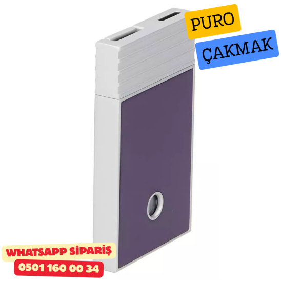Caseti Paris Flat Mor Mat / Gümüş Tek Jet Alevli Çakmak Caseti Paris Flat Mor Mat / Gümüş Tek Jet Alevli Çakmak