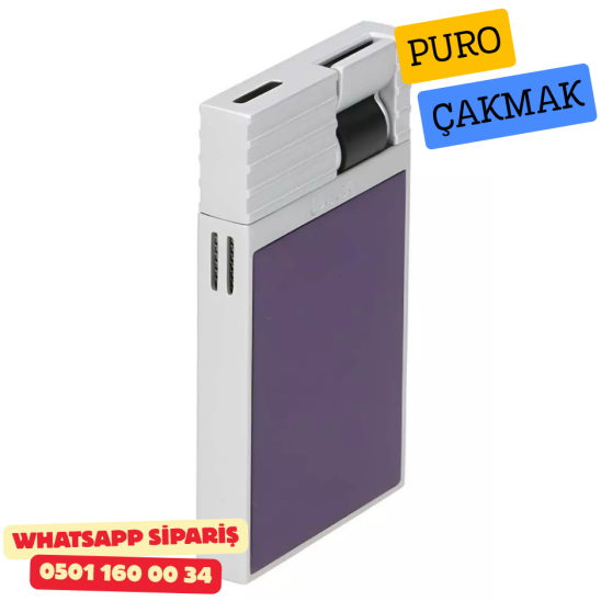 Caseti Paris Flat Mor Mat / Gümüş Tek Jet Alevli Çakmak Caseti Paris Flat Mor Mat / Gümüş Tek Jet Alevli Çakmak