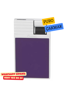 Caseti Paris Flat Mor Mat / Gümüş Tek Jet Alevli Çakmak
