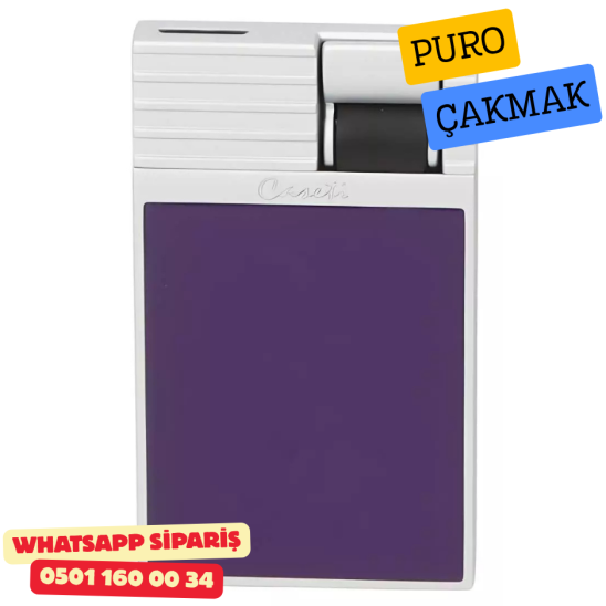 Caseti Paris Flat Mor Mat / Gümüş Tek Jet Alevli Çakmak Caseti Paris Flat Mor Mat / Gümüş Tek Jet Alevli Çakmak