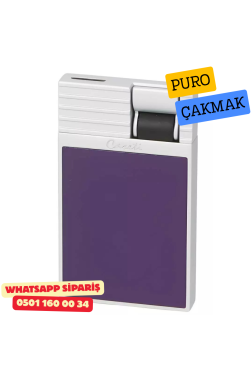Caseti Paris Flat Mor Mat / Gümüş Tek Jet Alevli Çakmak