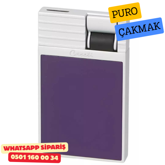 Caseti Paris Flat Mor Mat / Gümüş Tek Jet Alevli Çakmak Caseti Paris Flat Mor Mat / Gümüş Tek Jet Alevli Çakmak