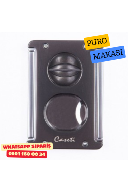 Caseti Gunmetal 3 Fonksiyonlu Puro Makası (V + Düz Kesim + Delici)