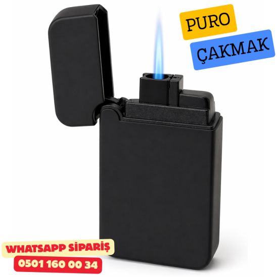 Quantoro Puro Kesici Jet Kapaklı Çakmak – Siyah