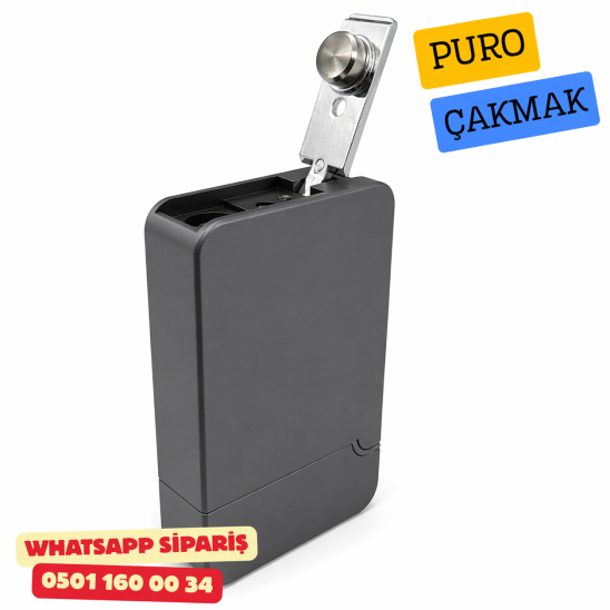 Quantoro Puro Kesici Jet Kapaklı Çakmak – Gri