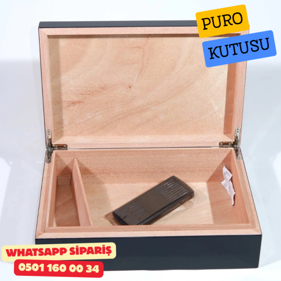 Dünya Haritası Desenli Sedir Humidor Puro Kutusu (Siyah) Dünya Haritası Desenli Sedir Humidor Puro Kutusu (Siyah)