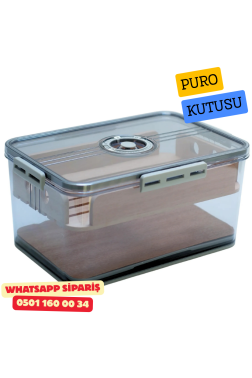 Şeffaf Sedir İç Kaplamalı Humidor Puro Saklama Kutusu