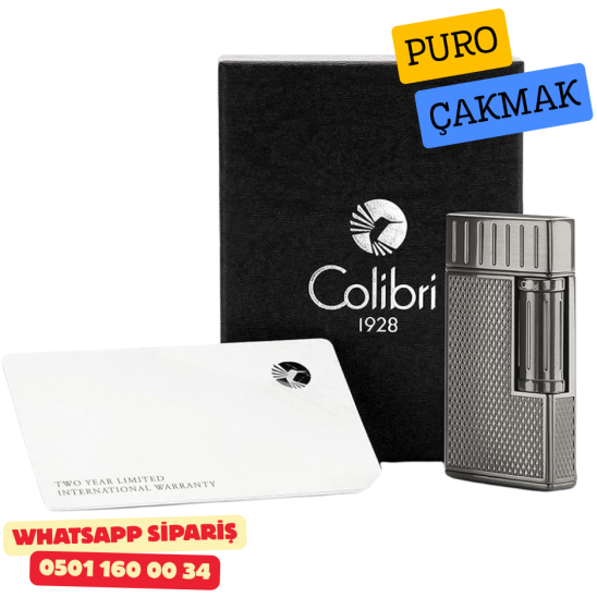 Colibri Julius II Çift Alevli Puro Çakmak – Gunmetal (Koyu Gri)