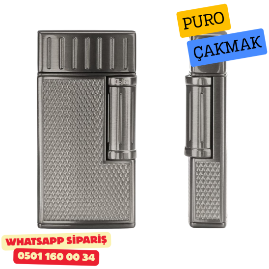 Colibri Julius II Çift Alevli Puro Çakmak – Gunmetal (Koyu Gri)