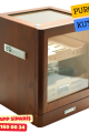 Kahverengi Aksesuar Çekmeceli Camlı İçi Ledli Humidor Puro Kutusu
