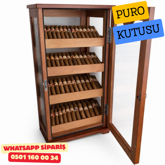 Angelo 4 Katlı Puro Dolabı (Humidor) – 150 Puro Kapasiteli