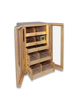 Lubinski İtaly 4 Çekmeceli Işıklı Puro Kutusu Abanoz 200's Lubinski İtaly 4 Çekmeceli Işıklı Puro Kutusu Abanoz 200's