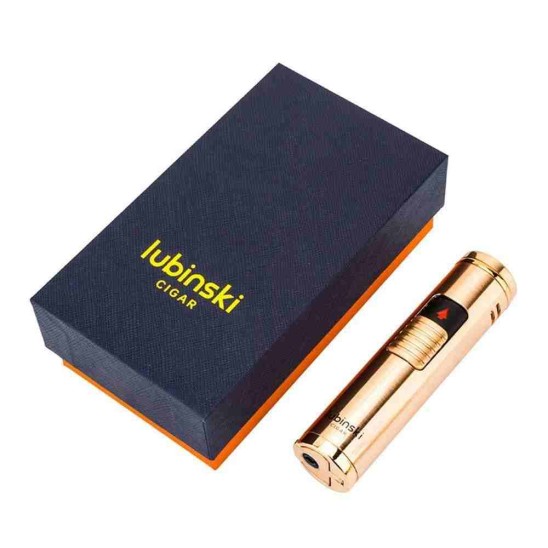 Lubinski 3lü Torch Gold Metal Puro Çakmağı Lubinski 3lü Torch Gold Metal Puro Çakmağı