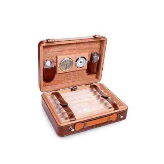 Kahverengi-Siyah Kilit Mekanizmalı Deri Puro Taşıma Çantası