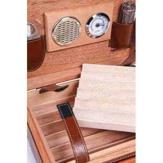 Kahverengi-Siyah Kilit Mekanizmalı Deri Puro Taşıma Çantası