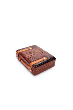 Kahverengi-Siyah Kilit Mekanizmalı Deri Puro Taşıma Çantası