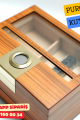 Puro Boyut Ölçüm Yüzeyli Camlı Sedir Humidor Puro Kutusu (Kahverengi)