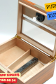 Puro Boyut Ölçüm Yüzeyli Camlı Sedir Humidor Puro Kutusu (Kahverengi)