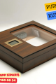 Premium Camlı Sedir Humidor Puro Saklama Kutusu (Ahşap Kahverengi)