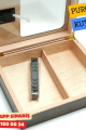Premium Camlı Sedir Humidor Puro Saklama Kutusu (Ahşap Kahverengi)