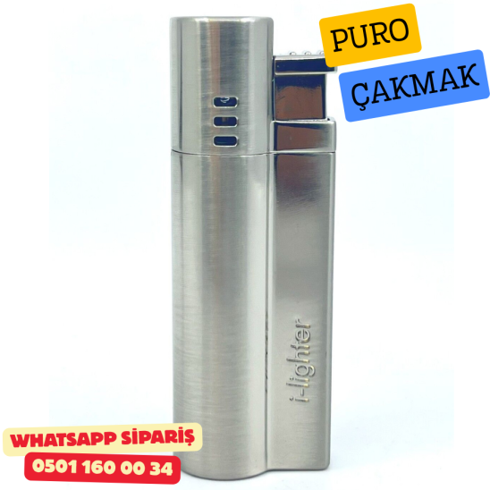 I-lighter Çift Torch Jet Alev Çakmak - Mat Gümüş Renk