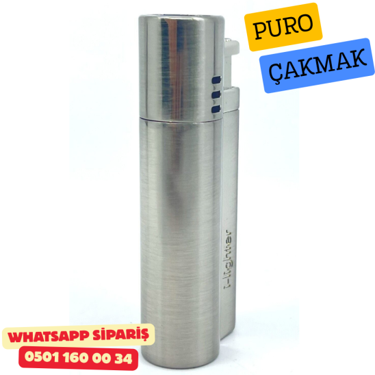 I-lighter Çift Torch Jet Alev Çakmak - Mat Gümüş Renk