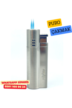 I-lighter Çift Torch Jet Alev Çakmak - Mat Gümüş Renk