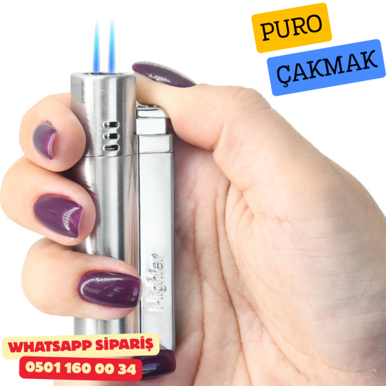 I-lighter Çift Torch Jet Alev Çakmak - Mat Gümüş Renk