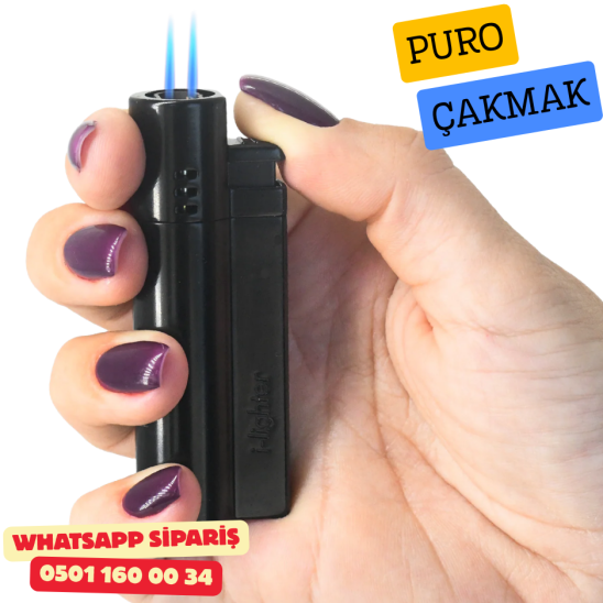 I-Lighter Çift Torch Jet Alev Çakmak – Mat Siyah Renk