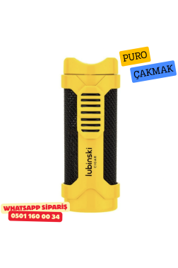 Lubinski 1li Torch Sarı Metal Puro Çakmağı