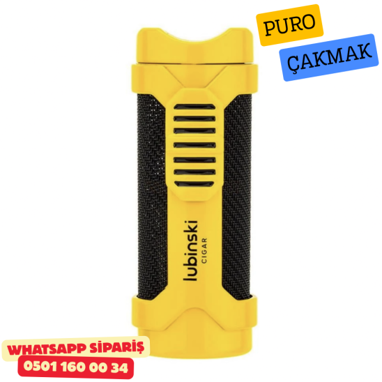 Lubinski 1li Torch Sarı Metal Puro Çakmağı