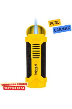 Lubinski 1li Torch Sarı Metal Puro Çakmağı