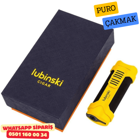 Lubinski 1li Torch Sarı Metal Puro Çakmağı